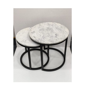 Luxury Modern Stainless Steel <b>Round</b> <b>Nesting</b> Coffee <b>Table</b> Set Gold PVD Coated Metal Center <b>Table</b> With Tempered Glass Top For Sale - Product Image 5