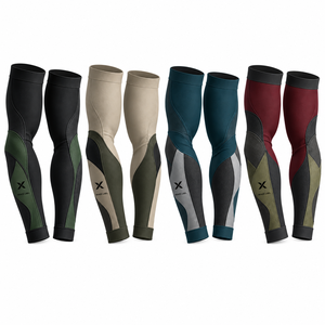 Fabricant sur mesure |   Manchons de bras pour le cyclisme VTT et gravel pour hommes |   Bourgogne Marine Noir Gris |   Vêtements de sport et vêtements d'extérieur - Product Image 3