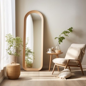 Miroir sur pied en bois au design esthétique en forme d'arche, idéal pour un style de maison épuré, vente en gros depuis l'Inde - Product Image 3