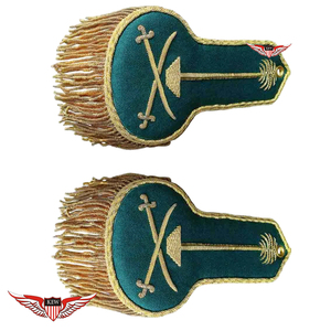 Epaulettes Bordadas Personalizadas KEW con Bullion, Tela Amarilla de Lujo, Duraderas - Product Image 4