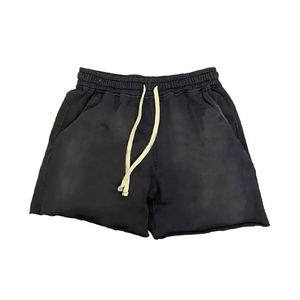 Pantalones Cortos de Algodón Verde Menta con Cordón para Hombre, Casuales, Lavado Decolorado, Cintura Media, Transpirables - Product Image 5