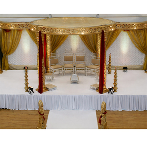 Mandap de mariage élégant de Melbourne, ensemble de mandap de temple pour cérémonie de mariage indienne, magnifique mandap à double pilier Missouri Royaume-Uni - Product Image 1