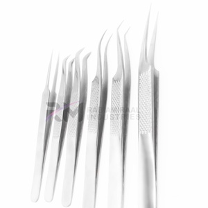 Pince à épiler RMI en acier inoxydable argenté pour cils, avec logo personnalisé, pointe en fibre, pour extensions de cils - Product Image 4