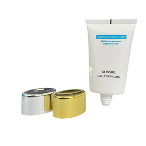 50gr Plastic Cosmetic Tube Squeeze Packaging Container With <b>Clear</b> Cap Custom Printed for Skincare Cream - Product Image 3