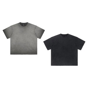 เสื้อยืดโอเวอร์ไซส์ผู้ชาย แขนสั้น สีพื้น ผ้าคอตตอนเจอร์ซีย์ ซักแล้ว คอกลม สไตล์ลำลอง - Product Image 1