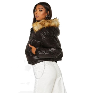 Chaqueta Bomber de Invierno para Mujer, Éxito de Ventas 2021, Acolchada, Impermeable, Transpirable, de Nailon y Elastano, con Logotipo Frontal Personalizable, Venta al Por Mayor - Product Image 4