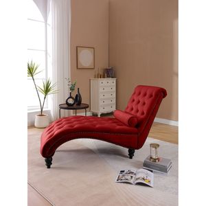 Sillón Reclinable de Madera Maciza Estilo Vintage, Tapizado en Terciopelo Clásico con Adornos de Tachuelas Plateadas y Botones - Product Image 4