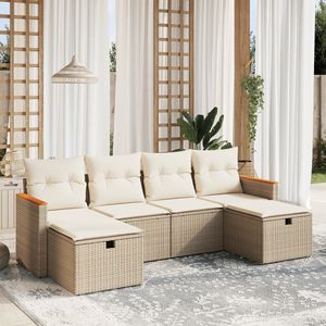 Set Divano da Giardino Beige e Bianco Crema per Esterni - Product Image 1