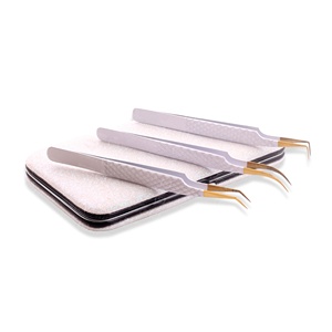 Pinces à extensions de cils en acier inoxydable de haute qualité, durabilité, résistance à la rouille, précision, logo gravé ultra-précis - Product Image 5