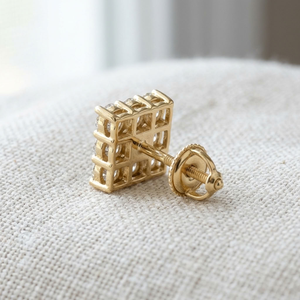 14K gold <b>Square</b> Stud <b>Earrings</b> <b>diamond</b> Tiny Stud <b>Earrings</b> for Women Party Wedding Gift - Product Image 5
