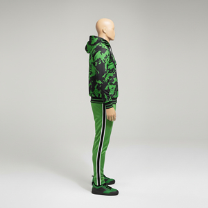 Graphic Winter Tracksuit Set Green Hoodie Jogger <b>Pants</b> Sublimated Design Streetwear Fashion Outfit Custom Embroidery 100% Cotton - Product Image 4