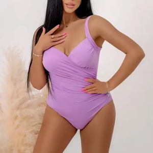 Maillots de bain une pièce pour filles personnalisables, sexy, col en V, séchage rapide, bikini de plage, imprimé numérique magnifique avec motif de logo personnalisé - Product Image 2