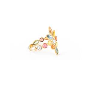 แหวนแต่งงานผู้หญิงประดับโอปอลและไพลินทรงมาร์คีส์ชุบทองคำขาว 14K - Product Image 4