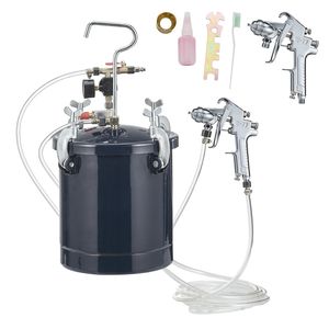 Pot à peinture à pression d'air de 10 L/2,5 gal avec deux buses et deux pistolets de pulvérisation, 60 PSI max pour la pulvérisation de peinture - Product Image 4
