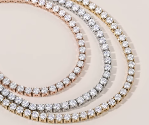 Bracelet tennis à 2 rangs en zircone cubique, en laiton plaqué argent 925, maillons de chaîne sertis de zircons, bijoux de fête unisexe - Product Image 1