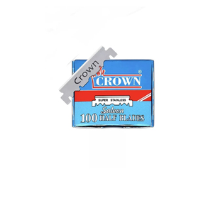 Cuchillas de Afeitar de Acero Inoxidable de un Solo Filo (Marca CROWN) Ecológicas y Desechables para Barberías, Paquete de 100 Cuchillas de Corte Medio - Product Image 1
