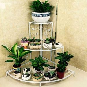 Handmade 3 Tier Metal Corner Plant Stand White Freestanding Flower Pot Display Rack Indoor Outdoor Garden Shelf - Product Image 4