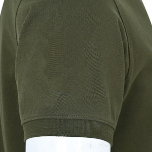 Chemise pour homme en piqué 100% coton vert uni, manches courtes, coupe classique, décontractée, respirante, tricotée, avec boutons sur le devant - Product Image 6