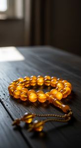 Tasbih en résine polie de haute qualité, perles de prière musulmanes, 33 perles, motif boule, fait main, Misbaha islamique, pompon, logo personnalisé - Product Image 6
