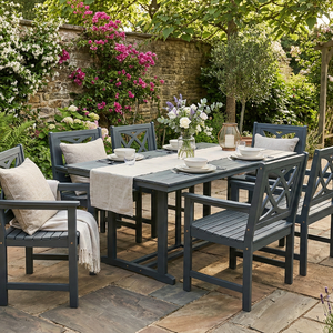 Weather resistant garden furniture Solid wood outdoor <b>dining</b> set Modern 6 seater <b>dining</b> set - Product Image 6