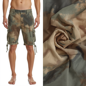Shorts en toile unie délavée vintage pour homme, écologiques, respirants, à taille basse et avec cordon de serrage - Product Image 4