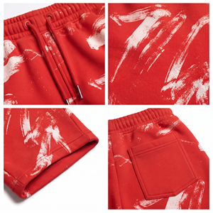 Shorts de survêtement amples imprimés pour hommes, avec cordon de serrage à la taille, pour la course, 100 % coton molletonné, pour l'hiver - Product Image 6