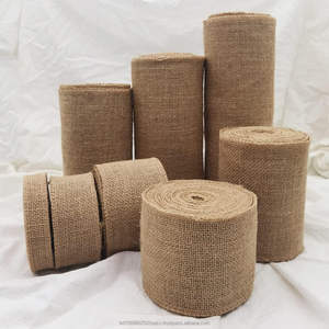 Rouleau de tissu de jute naturel écologique de 3 pouces (8 cm), 10 yards, ruban de jute, géotextile pour emballage cadeau, projets d'artisanat, mariage, maison - Product Image 4