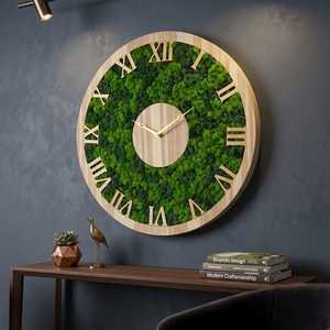 Green Haven Wood Slice <b>Clock</b> Mossy Timber Artisan Wall <b>Clock</b> Rustic Woodland Moss Decor <b>Clock</b> Enchanted Forest Wood Wild <b>Clock</b> - Product Image 2