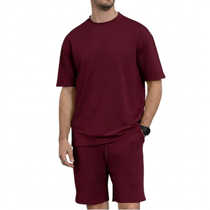 Men's Breathable Knitted 2 Piece Outfit Casual Short Sleeve Button <b>Down</b> Shirt Beach Summer Loose <b>Pant</b> Sets - Product Image 3
