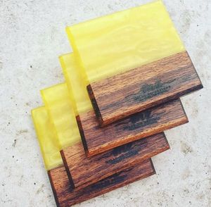 Artisan Walnut Epoxy <b>Coasters</b> for Home Décor Modern Walnut Wood Epoxy <b>Coaster</b> Set for Coffee <b>Table</b> - Product Image 2