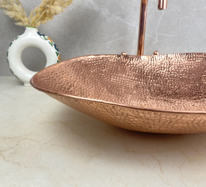 Moderno Lavabo de Baño de Cobre con Tamaño Personalizado, Escurridor, Capacidad de 9L, Montaje de Grifo de un Solo Orificio, Resistente al Agua - Product Image 3