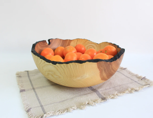 Frutero de Madera Natural de Primera Calidad, Resistente al Calor, con Borde Negro Quemado, Decorativo, Estilo Wabi - Product Image 6