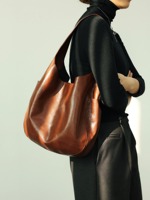 Sac hobo en cuir à bandoulière unique, personnalisable, de haute qualité, avec fermeture éclair, imperméable, service OEM pour usage quotidien