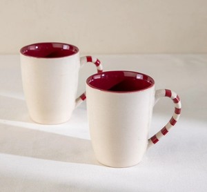 ชุดแก้วกาแฟเซรามิกทำมือ ลายใบไม้สีเขียว เคลือบเงา พร้อมหูจับถนัดมือ สำหรับใช้ดื่มชา กาแฟที่บ้าน - Product Image 5