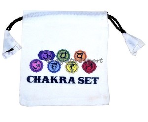 Pochette longue en Satin, tissu en velours avec symboles imprimés chakras, 2 pièces - Product Image 5