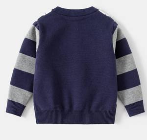 Suéter de Moda Otoñal con Estampado Animal, Cuello Redondo, 100% Algodón, Manga Abullonada, Ecológico, para Niños, Venta al Por Mayor - Product Image 3