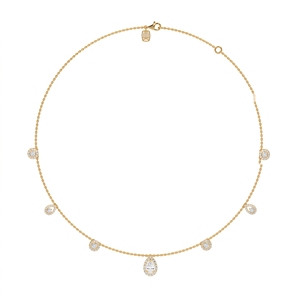 Premium Odessa Trinket <b>Necklace</b> for <b>Women</b> <b>Sterling</b> <b>Silver</b> 9KT,10KT, 14KT,18KT Lab Grown Mix Cut Diamond Anniversary Jewelry Gift - Product Image 1