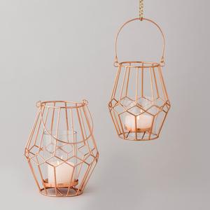 Faroles Metálicos Modernos con Paneles de Vidrio y Base de Madera para Decoración del Hogar o para la Temporada - Product Image 4
