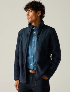<b>Mens</b> Two Tone Fleece <b>Jacket</b> Full Zip <b>Sherpa</b> Lined Outerwear Regular Fit for Autumn Outdoor Wear 2026 - Product Image 1