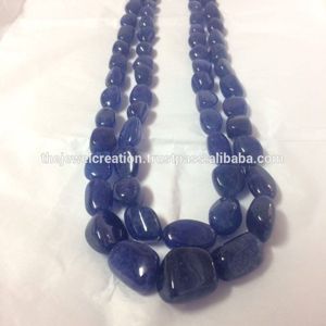 Perles de pierre naturelle Tanzanite bleue lisse de 6 mm, 8 mm, 10 mm, en forme de pépites, pour la fabrication de bijoux, dernier design tendance - Product Image 2