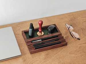 Organizador de Escritorio de Madera Hecho a Mano, de Una Sola Capa, Forma Rectangular, Bandeja de Almacenamiento Minimalista Tallada para Uso en Oficina - Product Image 2