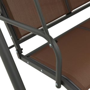 Grande balançoire de véranda avec structure en acier thermolaqué, balançoire de patio haut de gamme, couleur café - Product Image 5