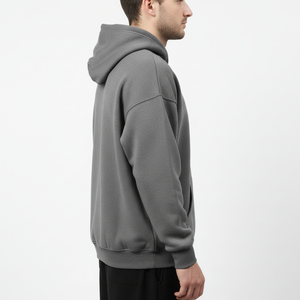 Sweat-shirt à capuche en molleton 100 % coton épais pour homme avec logo personnalisé et poche, idéal pour l'automne - Product Image 4