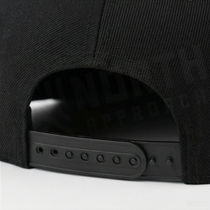 Gorra Snapback Negra de 6 Paneles, Unisex, de Sarga de Algodón, Visera Plana, Estilo Casual, Talla Adulto 58-60CM - Product Image 6