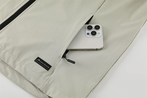 Men Windproof Hooded Zipper <b>Jacket</b> Long Sleeve Sporty Solid Color Autumn Polyester Outerwear - Product Image 3