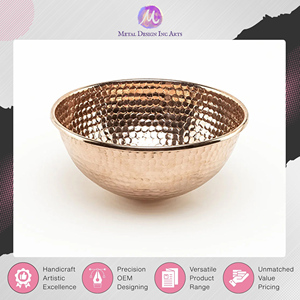 Vaisselle de qualité export, bol à snacks artisanal en cuivre massif pour servir des collations, à prix authentique, provenant d'un fournisseur d'origine indienne - Product Image 4