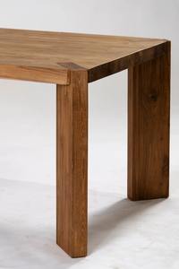 Table à manger minimaliste en teck massif avec plateau en bois naturel pour restaurant, villa et mobilier hôtelier - Product Image 3