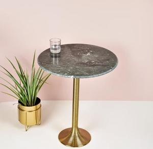 Modern Round <b>Marble</b> Top Side <b>Table</b> With Brass Base Indoor Living Room Furniture Decor - Product Image 1