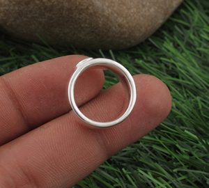 Bague fine minimaliste en argent sterling 925 plaqué, empilable, pour femme, style simple et discret - Product Image 3