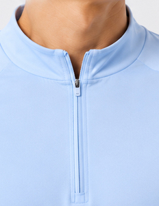 Camiseta Deportiva de Compresión de Manga Larga para Hombre, Corte Ajustado, con Cierre de 3/4, para Entrenamiento, Yoga, Personalizable - Product Image 4